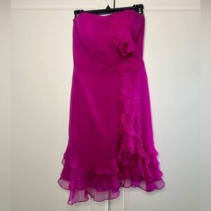 Y2K vintage Kurt Thomas 100% silk Strapless Mini Dress